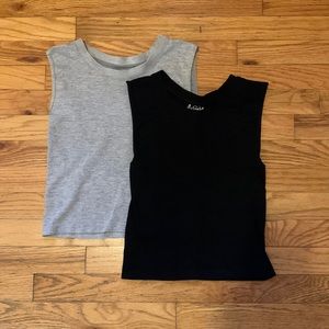 Intimately Free People lot of 2 gray and black cropped seamless muscle tank XS/S